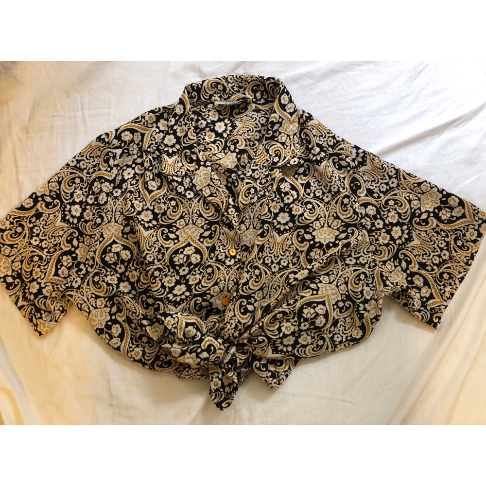 Vintage printed button up shirt